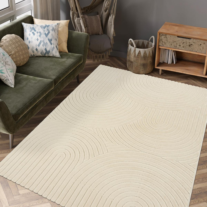 Tapis intérieur extérieur en relief ton sur ton FIRU