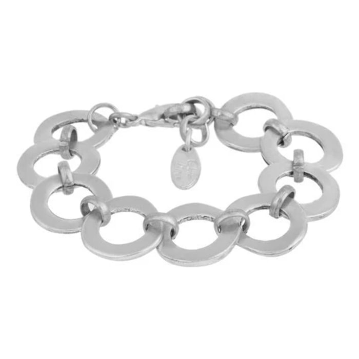 Pulsera eslabones cadena plata de aros en plata