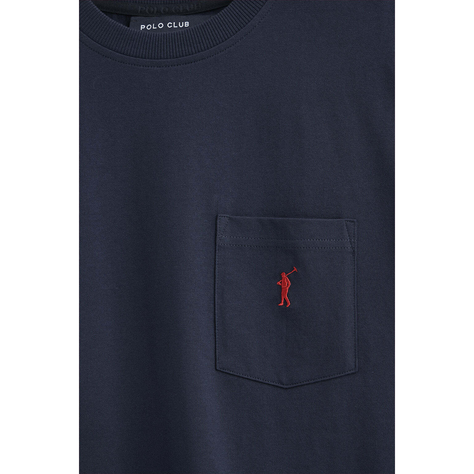 Camiseta azul marino con bolsillo y bordado Rigby Go