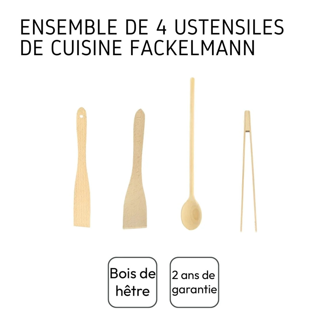 Ensemble de 4 ustensiles de cuisine Fackelmann Boisselerie