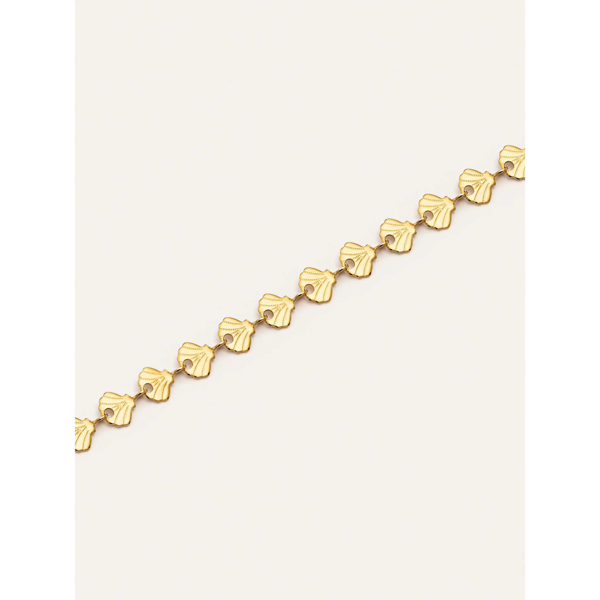 Pulsera Shells Acero Baño Oro