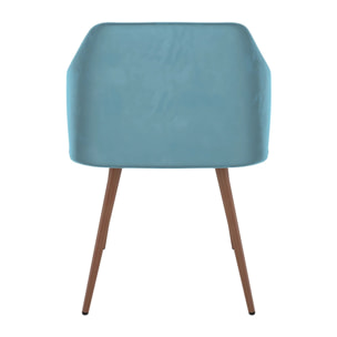 Lot de 2 chaises avec accoudoirs en velours bleu - Daisy