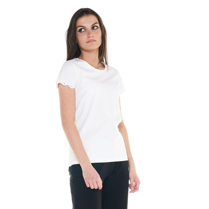 Camiseta mujer blanca y negra