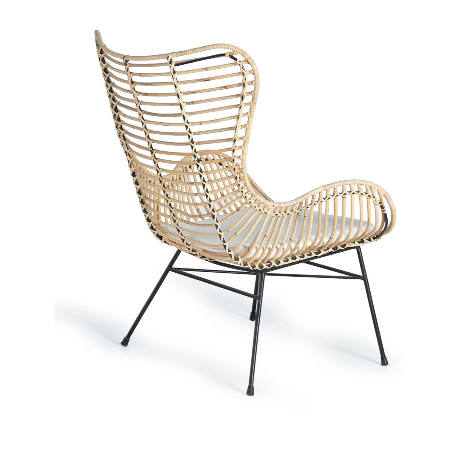 Sillón de Rattan Natural 70 Cm Estilo Mediterráneo