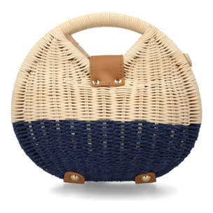 Bolso de hombro para mujer, material de rafia, diseño elegante y moderno ideal para verano