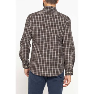 CAMICIA FANTASIA TINTO FILO CON COLLO BUTTON-DOWN