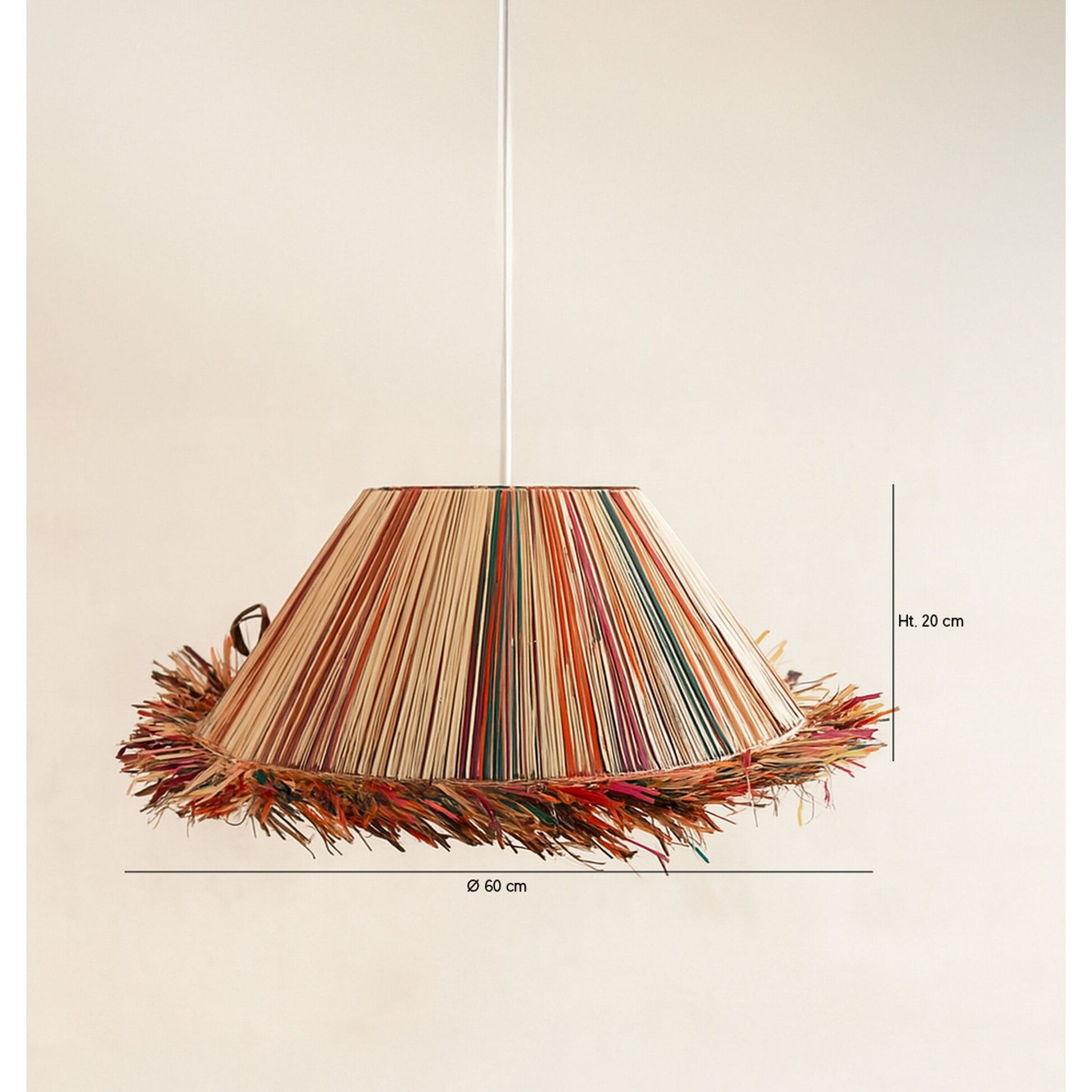 Suspension en raphia coloré d60cm JOLO