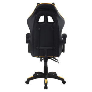 Poltrona gaming reclinabile con poggiapiedi gialla e nera