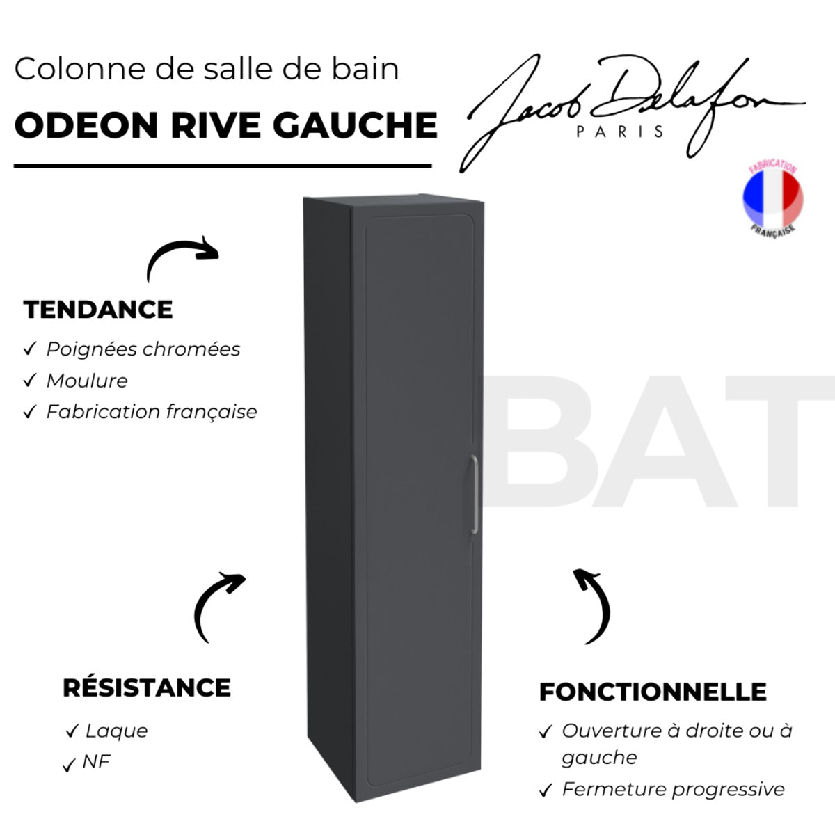 Colonne de salle de bain Odéon Rive Gauche gris anthracite