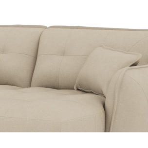Thais - canapé droit 4 places avec double méridienne assise profonde en tissu texturé - Beige