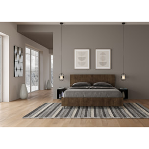 Cama con somier 160x200 con cabecera inclinada nogal Demas