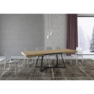 Table extensible 90x160/264 cm Booster chêne nature pieds anthracite