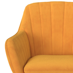 Rocking-chair en velours jaune - Isola