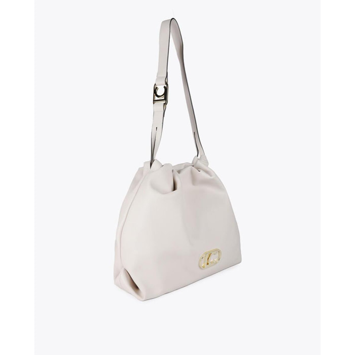 Borsa shopper effetto pelle con logo