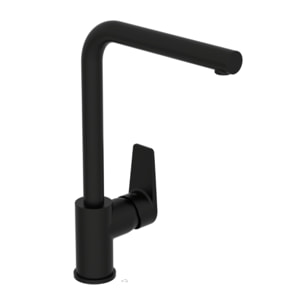 Robinet de cuisine bec haut Flow Square noir mat