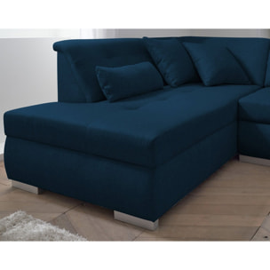 Vermont - canapé panoramique d'angle gauche - 7 places - XXL - Bleu pétrole
