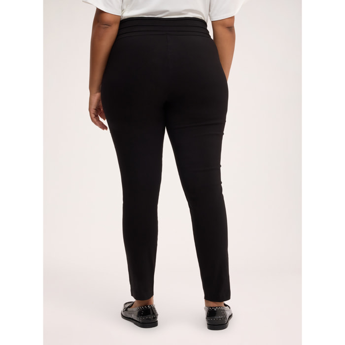 Fiorella Rubino - Jeggings con piega frontale e bottoni decorativi - Nero