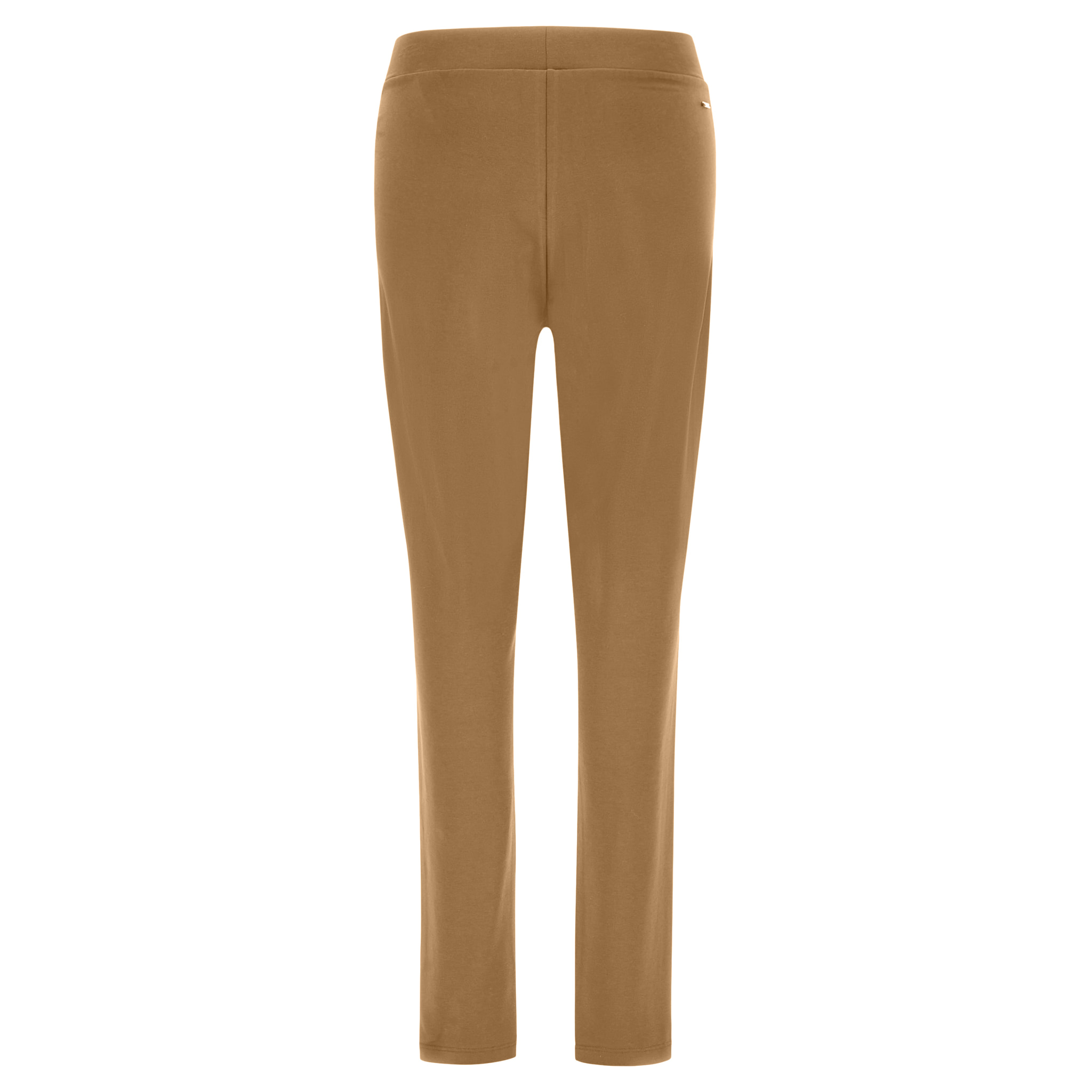 Pantaloni in jersey stretch con finta zip e fondo dritto