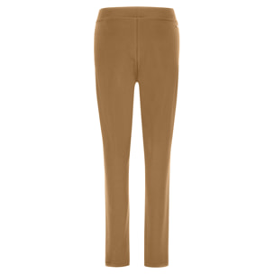 Pantaloni in jersey stretch con finta zip e fondo dritto