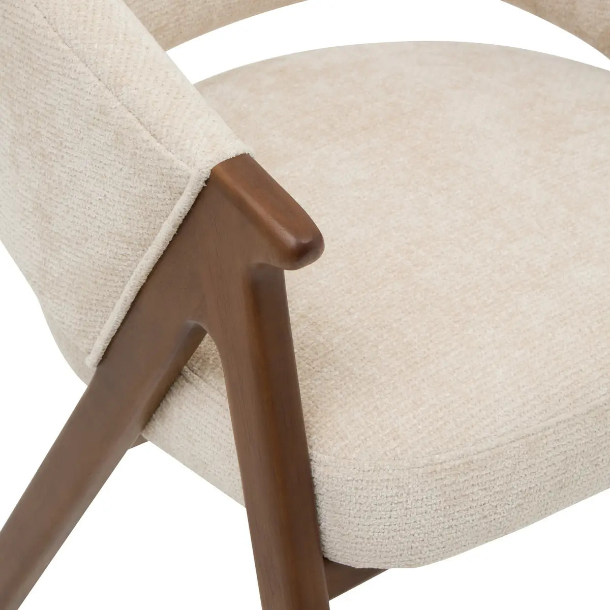 Fauteuil de table Amza H.79cm beige noyer