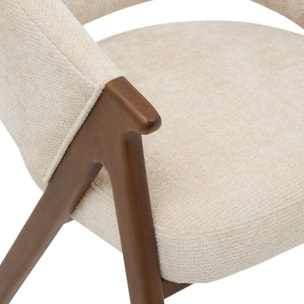 Fauteuil de table Amza H.79cm beige noyer