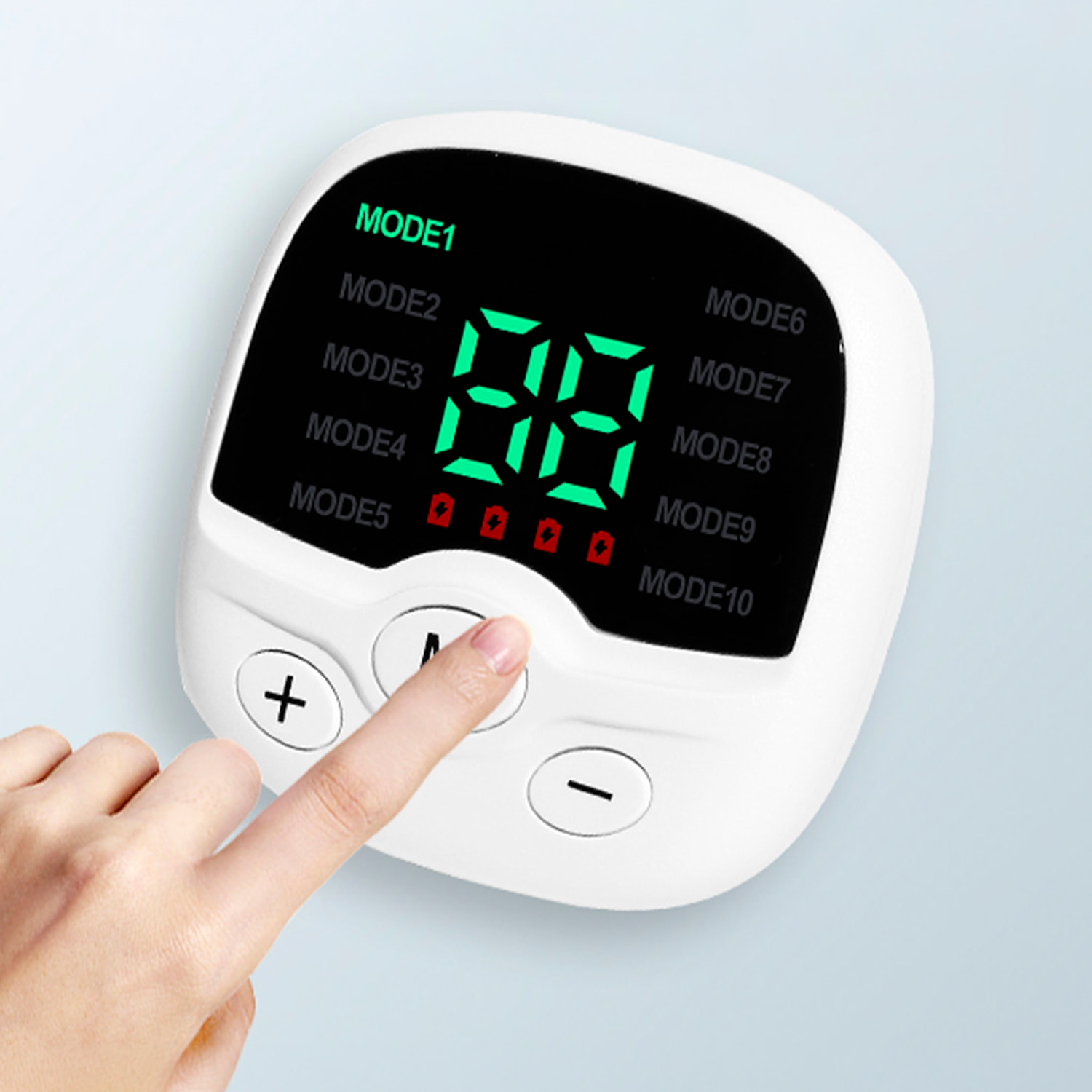 Elettrostimolatore muscolare per vita e addome AS-1. Massaggiatore stimolante con batteria ricaricabile e 10 modalità d'uso con 30 intensità.