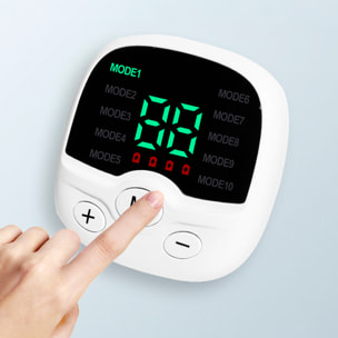 Elettrostimolatore muscolare per vita e addome AS-1. Massaggiatore stimolante con batteria ricaricabile e 10 modalità d'uso con 30 intensità.