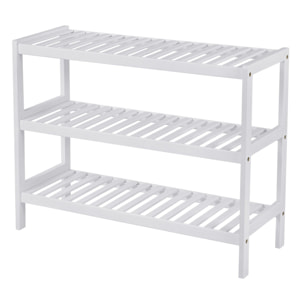 Scarpiera a 3 ripiani in bambù bianco LBS13W