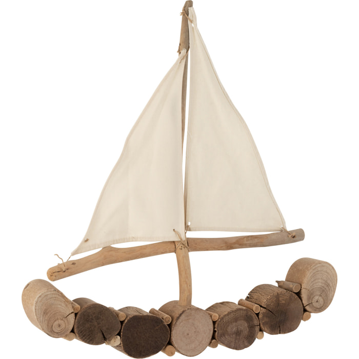 J-Line Bateau + Voile Chene Naturel Large