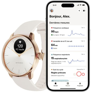 Montre santé WITHINGS Scanwatch Light Rose Gold
