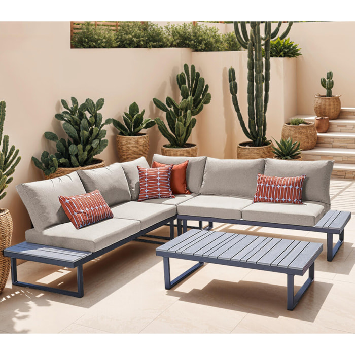 Salon de jardin en angle - 6 places - CAVALAIRE BEIGE