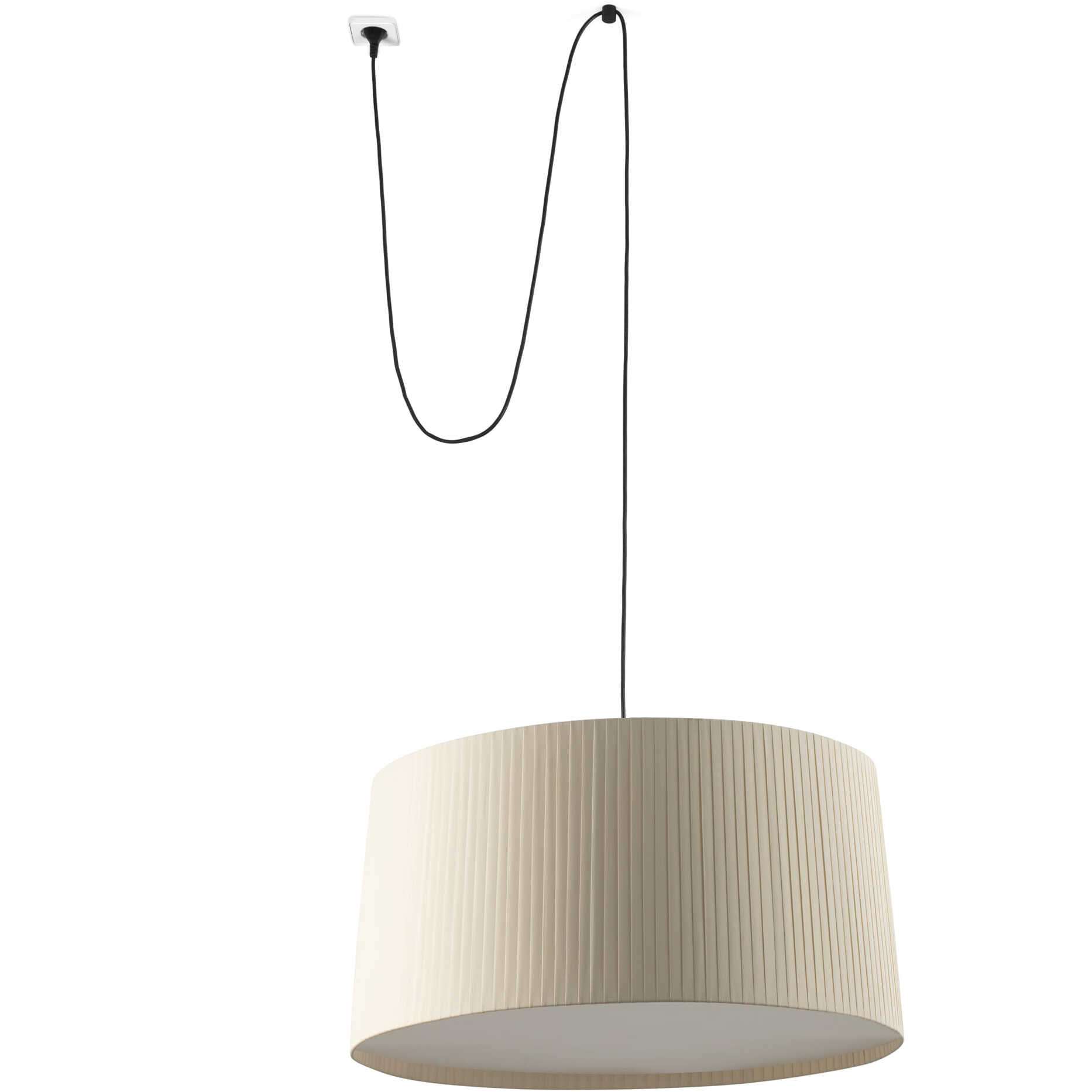 SAMBA 700 Lampada sospensione nera/beige con spina
