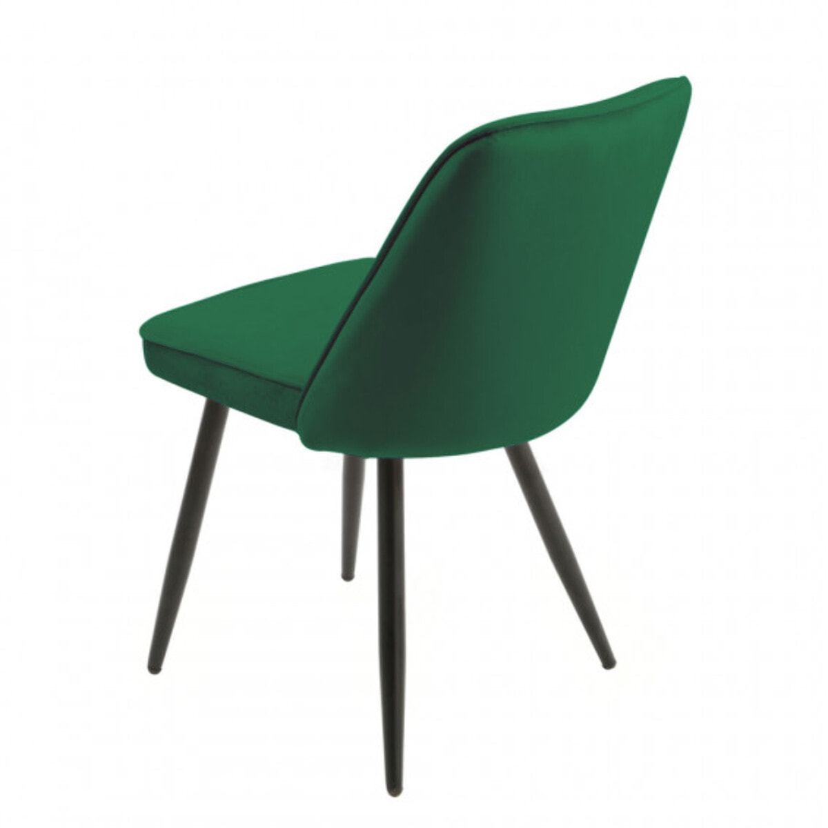 Chaise en velours avec piètement en métal noir - PETALE