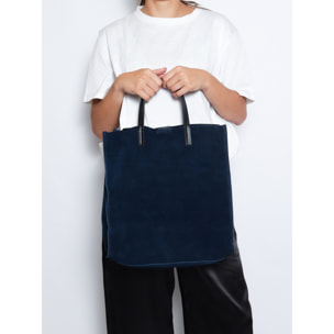 Borsa a mano da donna Made in Italy - Modello Novara Lux - Pelle Scamosciata - 34.5 x 32.0 x 17.0 cm