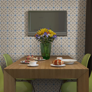 Stickers muraux - Sticker Mural Carrelage adhésif Cuisine Salle de Bain - 24 STICKERS CARRELAGES AZULEJOS ZEPETO