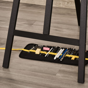 Caballete de Pintura de Madera Caballete de Dibujo con ángulo Ajustable de 75° Soporte Trípode y Pincel para Lienzos 51,5x71,5x134,5 cm Negro