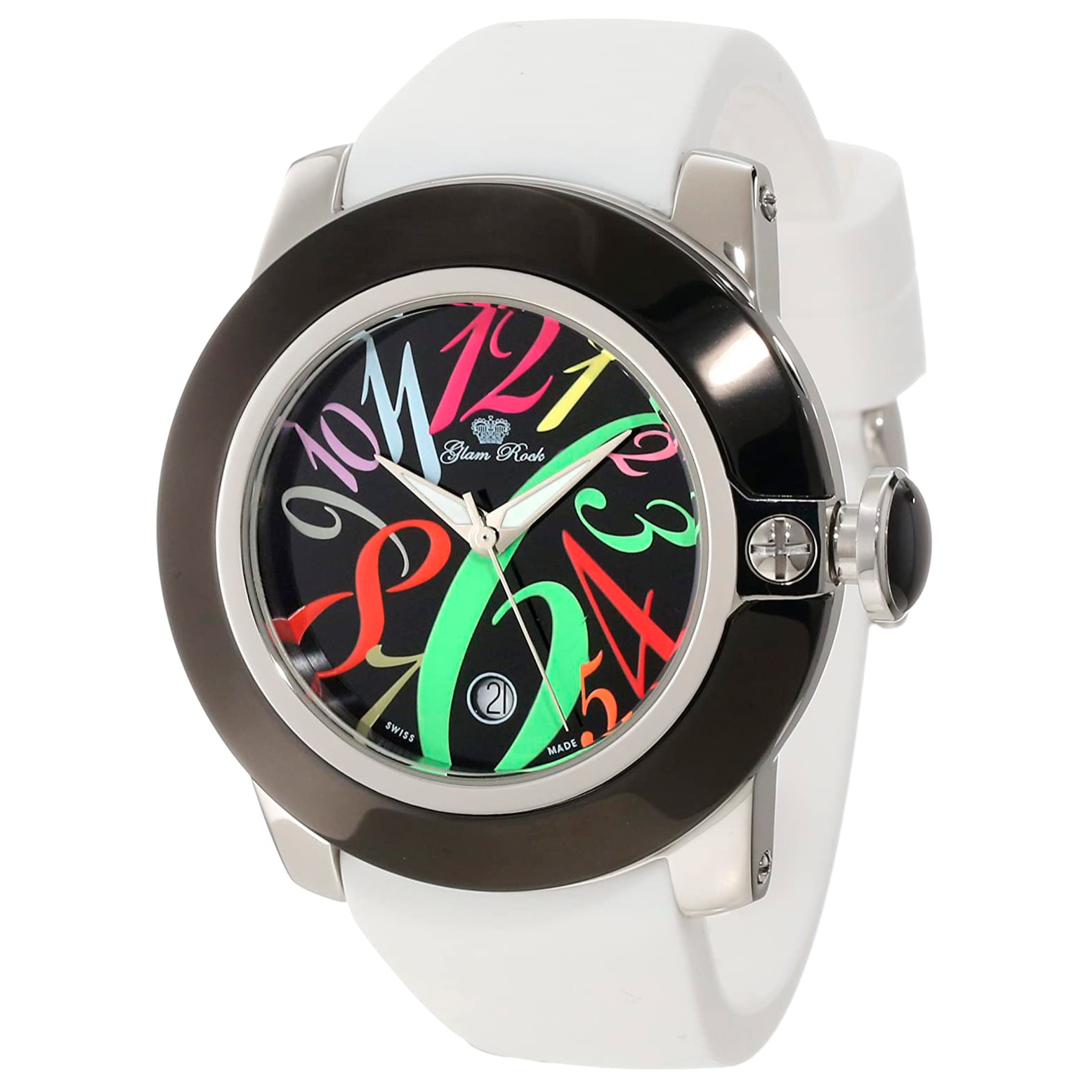 Reloj Glam Rock GR32041 Mujer Analogico Cuarzo ronda swiss made con Correa de Silicona