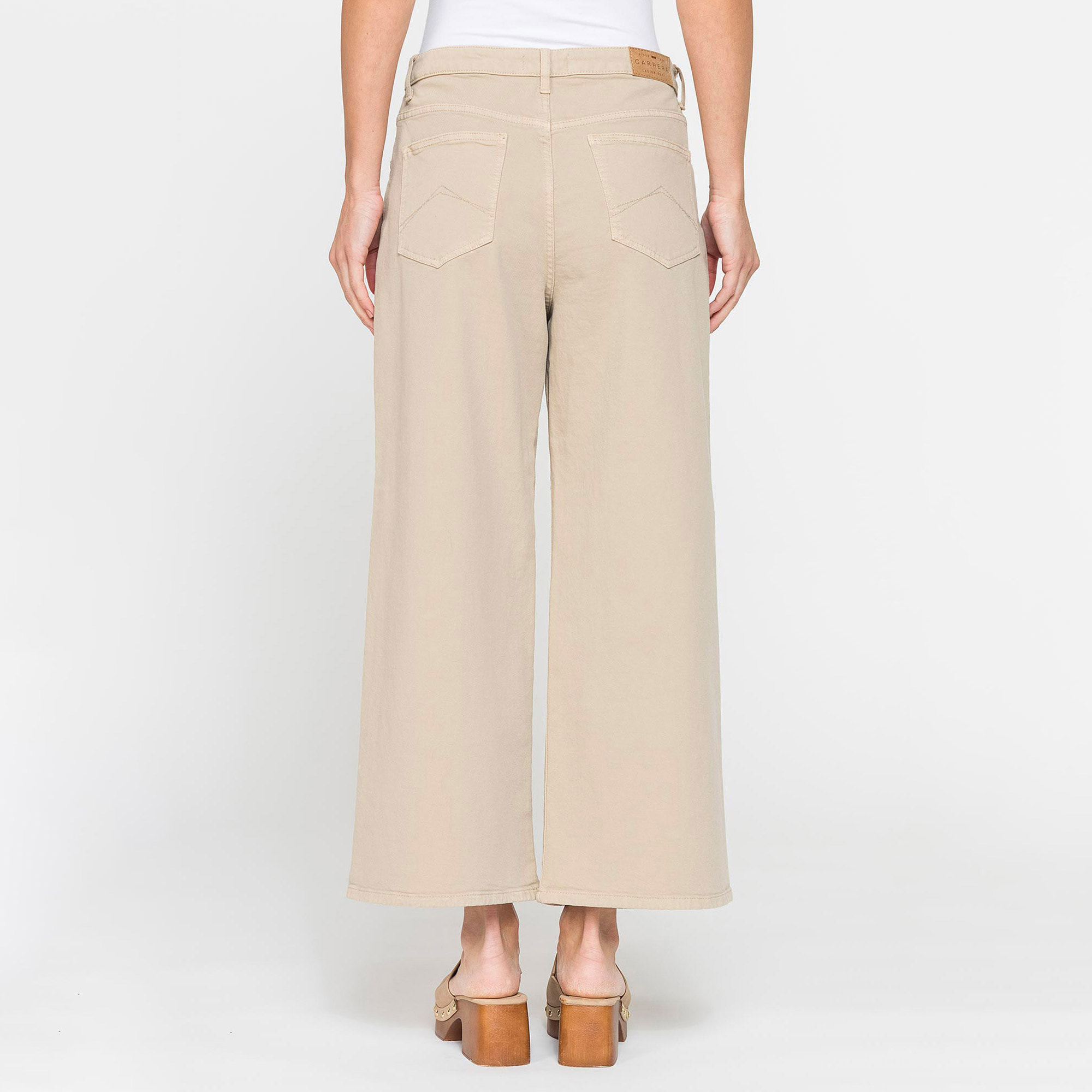 PANTALONE CULOTTE IN BULL DENIM STRETCH.