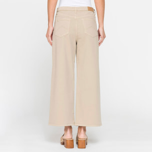 PANTALONE CULOTTE IN BULL DENIM STRETCH.