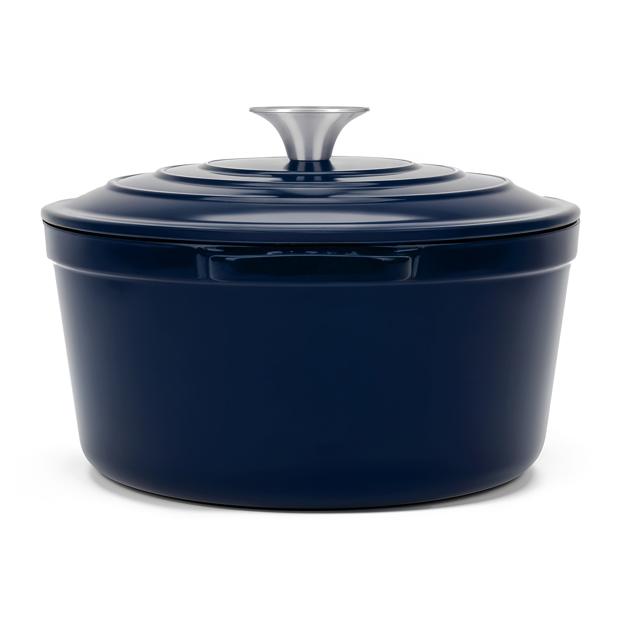 La Fonderie 1890 ALMA25, Cacerola de hierro fundido, 25cm, 4,7L, azul marino, compatible con todos los fuegos, inducción, gas, parrilla y horno.