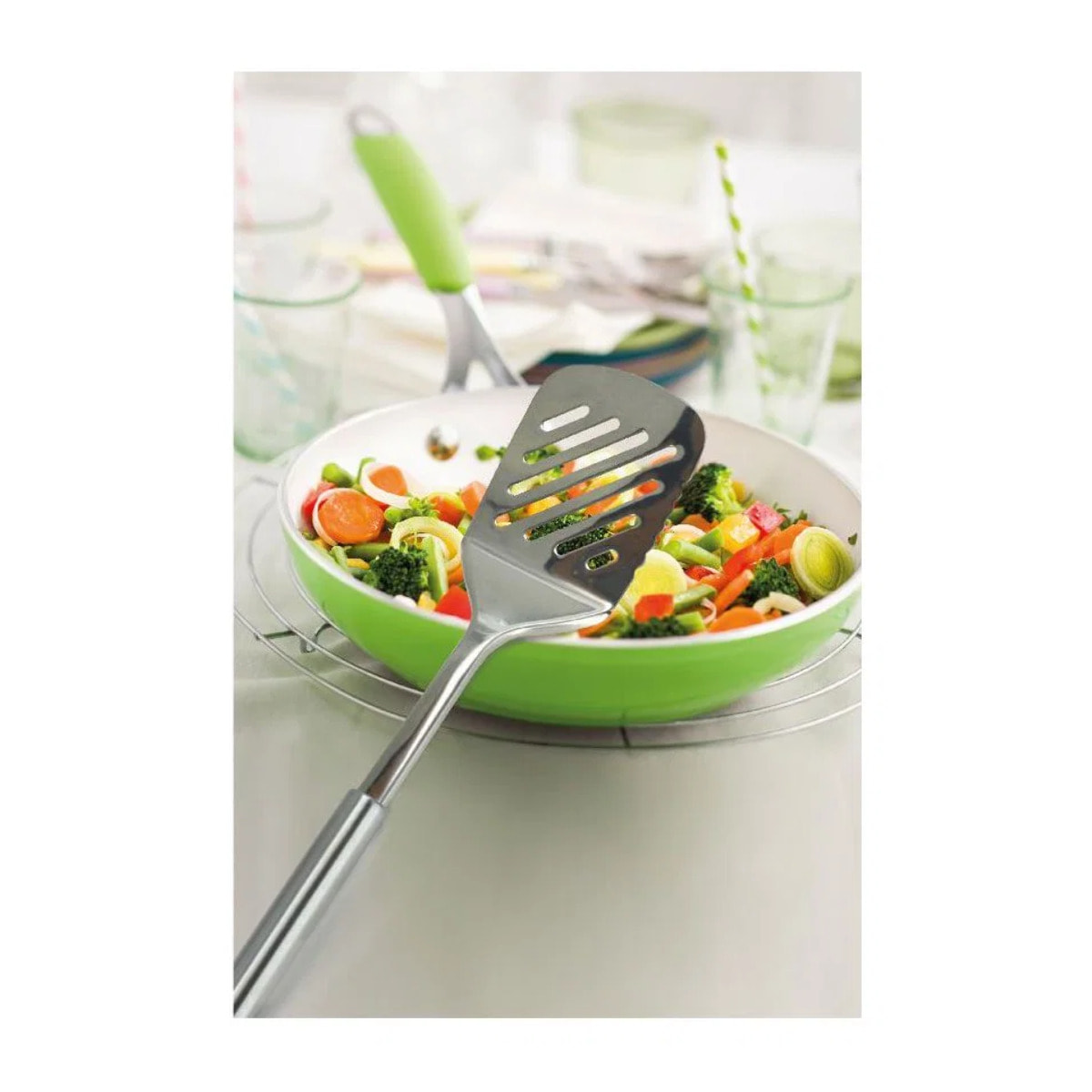 Spatule de cuisine ajourée en inox 33 cm Fackelmann Elemental