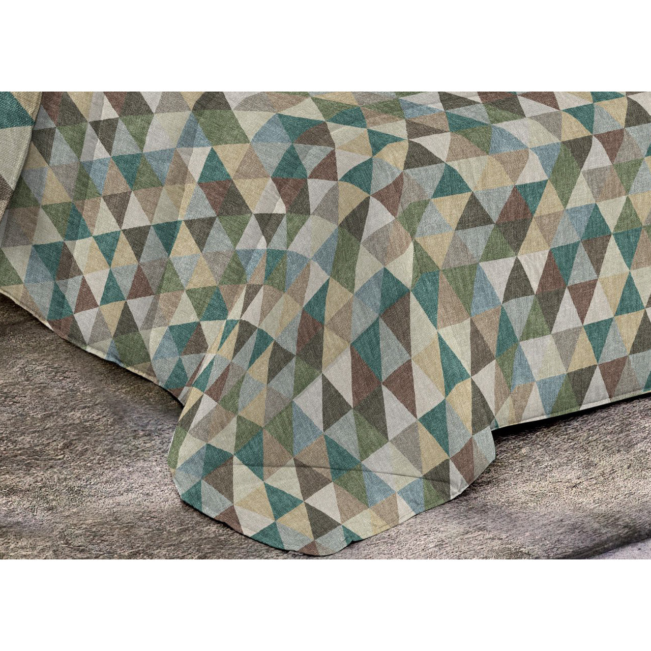 Trapunta Invernale 300gr Made in Italy Piumone Clado Linea Diadema Disegno Rombi Verde