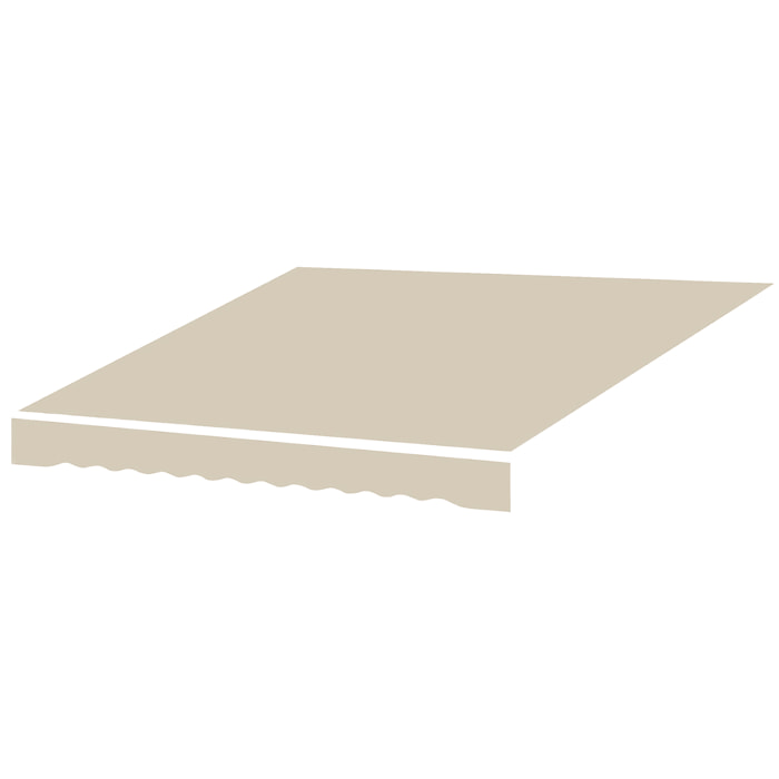 Toile de rechange store banne - lambrequin vagues douces - polyester haute densité 280 g/m² anti-UV dim. 2,82L x 2,4l (avancée) m beige