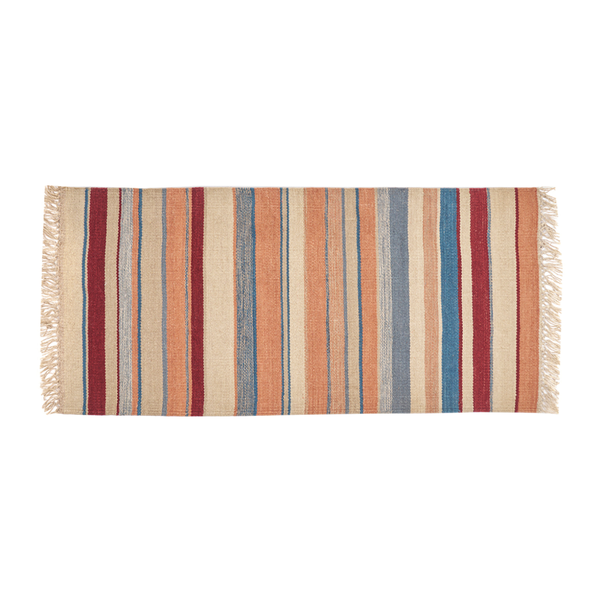Tapis rectangulaire rayé multicolore en coton 60 x 120 cm SUPLA