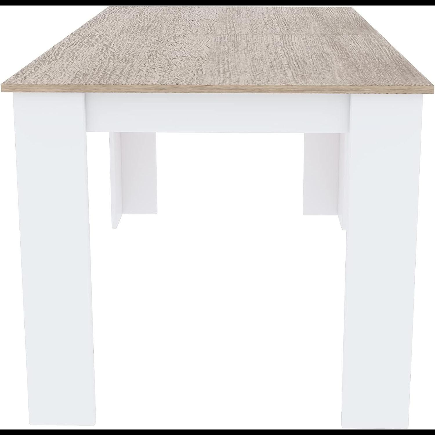 Tavolo da Pranzo Allungabile Estensibile Fino a 190 cm Tavolino Per 6 Persone Salotto Soggiorno Salone Design Moderno 190 x 78 x 90 cm Bianco Rovere