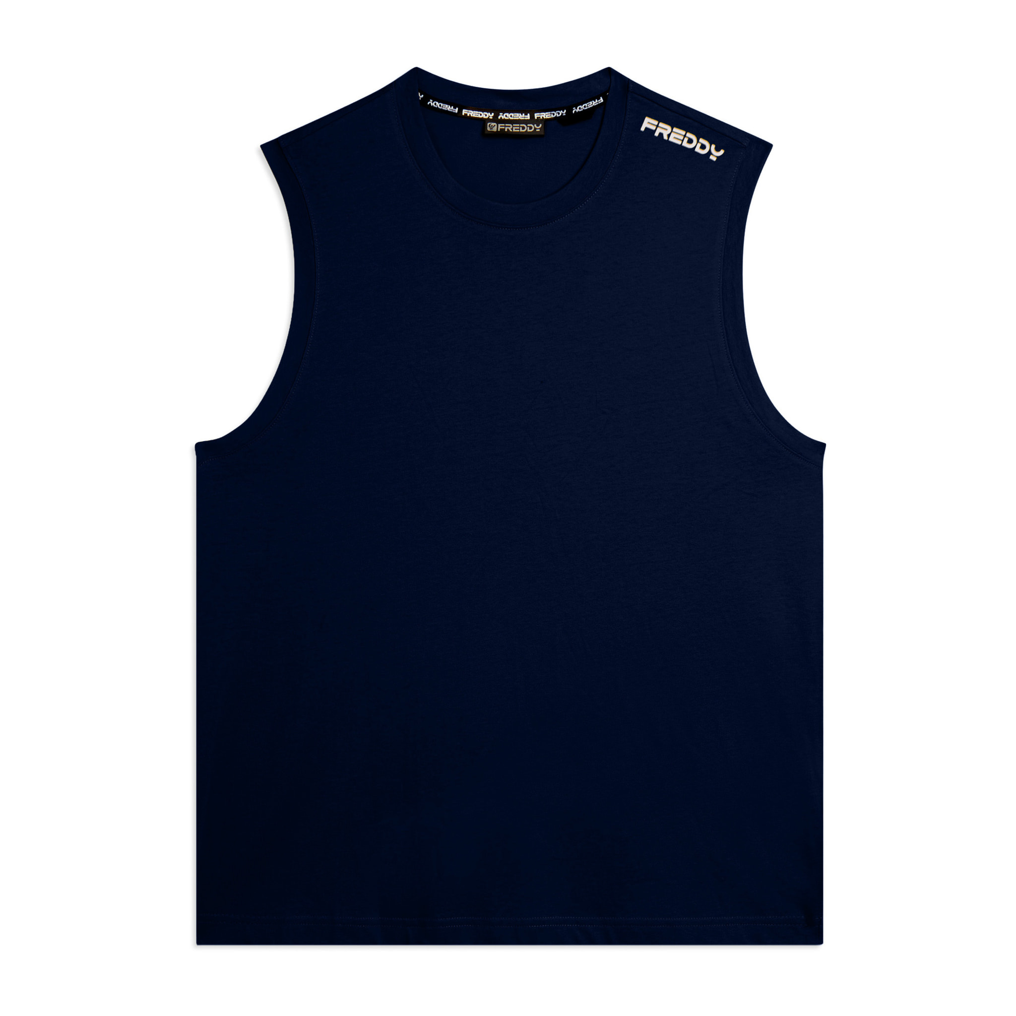 T-shirt senza maniche in jersey di cotone