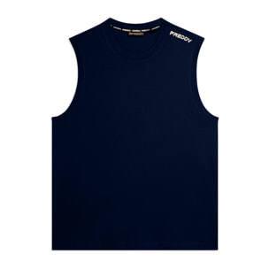 T-shirt senza maniche in jersey di cotone