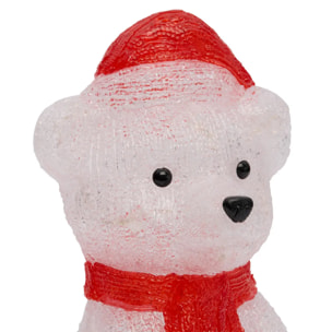 Ourson lumineux d'extérieur clignotant 25 LED H. 27 cm solaire