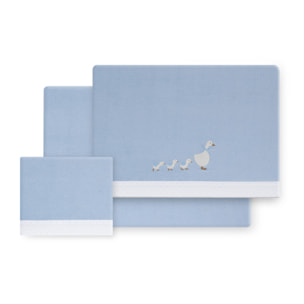 Triptico Cuna Coralina Modelo Patitos + Broche Azul
