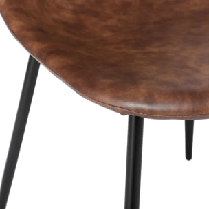 Chaise "Vladi" marron effet cuir